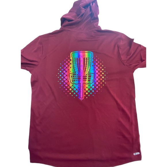 Disc Golf L/S Hooded Shirt L Holographic Logo Jersey Outdoor Active Discgolf - Picture 11 of 12